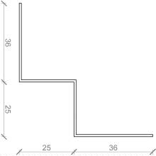Indvendig hjørneprofil til facadebeklædning 
